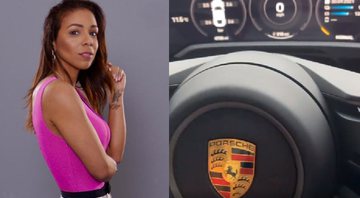 Influenciadora compartilhou ida a um posto ao dirigir uma Porsche elétrica do marido, Thiago Silva - Reprodução / Instagram @bellesilva