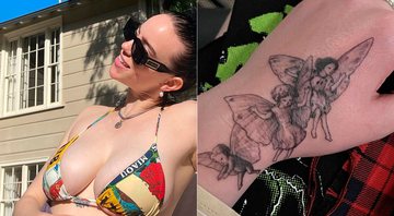 Billie Eilish surpreendeu ao mostrar tatuagem secreta - Foto: Reprodução/ Instagram@annabelzimmer e @billieeilish