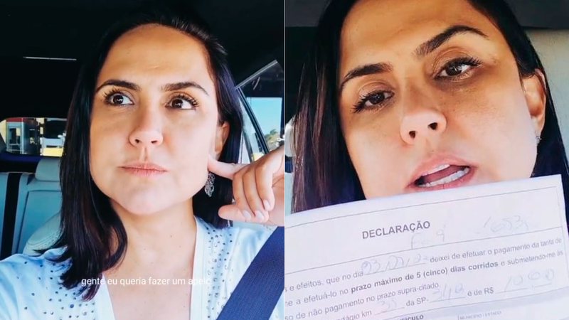 Carla Cecato fez apelo após descobrir que pedágios só aceitam dinheiro em espécie - Foto: Reprodução/ Instagram@carlacecato