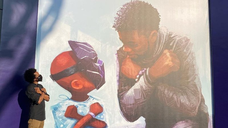 Mural foi feito em homenagem a Chadwick Boseman - Reprodução/Instagram