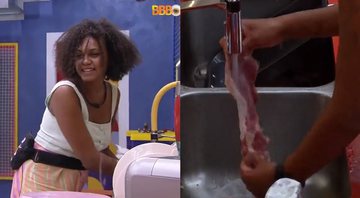 Sister não se acostumou com a variedade entre os alimentos e se atrapalhou na cozinha - Foto: Reprodução / TV Globo