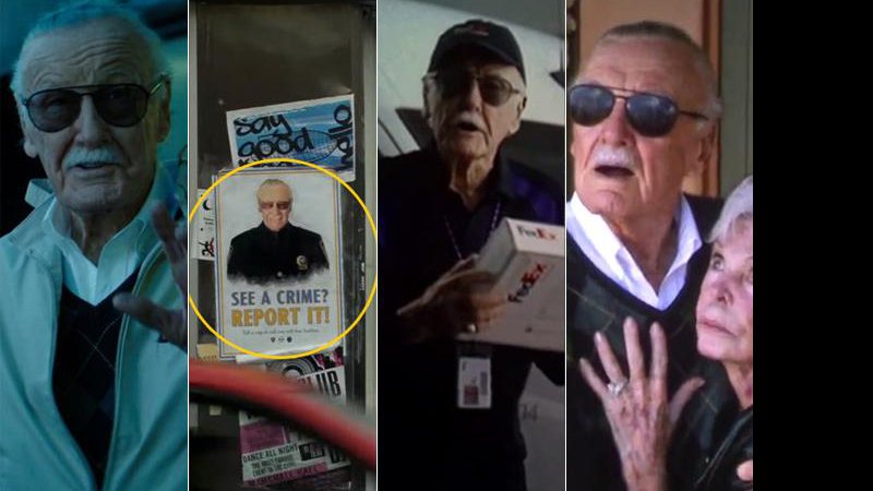 Stan Lee em diferentes aparições em filmes e séries da Marvel - Foto: Reprodução