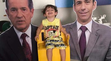 Bernardo, de 2 anos, pediu que César Tralli e Carlos Tramontina fossem o tema de sua festa de aniversário - Foto: Reprodução/ Twitter