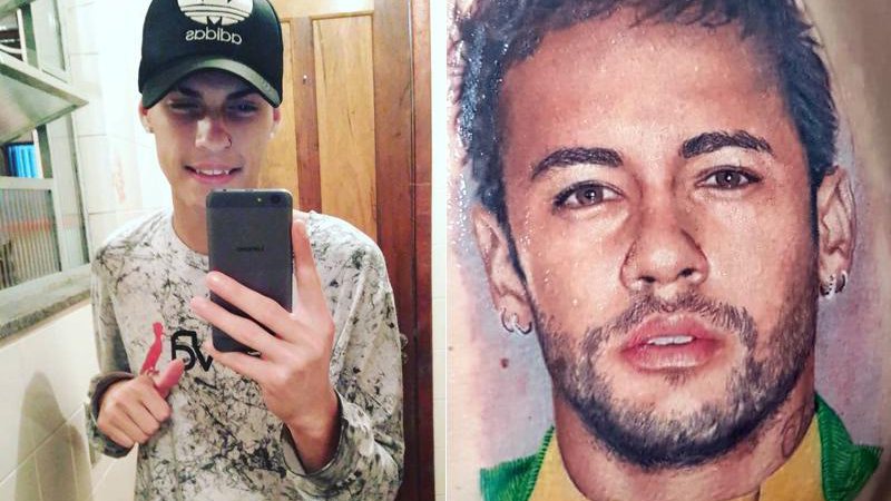 Wemerson Ramos Cordeiro tatuou o rosto do craque Neymar - Foto: Arquivo Pessoal
