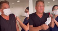 Leonardo canta a pedido de enfermeira ao tomar a terceira dose da vacina - Foto: Reprodução / Instagram