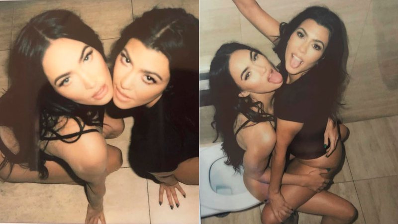 Megan Fox postou foto com Kourtney Kardashian no banheiro - Foto: Reprodução/ Instagram@andrewfitzsimons