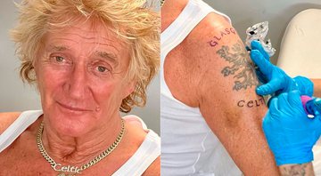 Rod Stewart compartilhou foto durante sessão de tatuagem - Foto: Reprodução/ Instagram@sirrodstewart