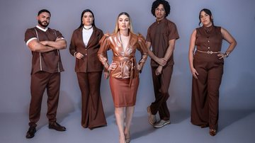 Integrantes da campanha da coleção “Metamorfose”, da Bordô: Danrley Oliveira (Perito Criminal), Aryadne Cândido (Agente Administrativa), Monica Gomes (Biomédica), Luiz Gomes (Designer Gráfico) e Karen Zambrano (Modelista). - Divulgação