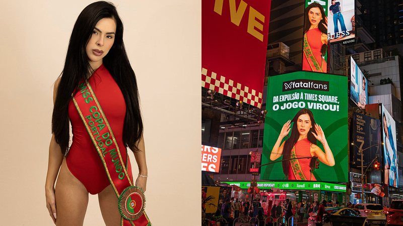 Marcela Soares ostenta a faixa de Portugal no Miss Copa do Mundo - Fotos: Divulgação