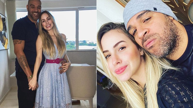 Adriano Imperador posou com a mão na barriga de Victoria Moreira e fãs especularam gravidez - Reprodução/ Instagram