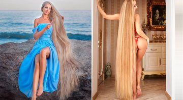 O cabelo de Alena Kravchenko tem 2,01 cm de comprimento - Foto: Reprodução/ Instagram@alenuwka_longhair