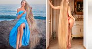 O cabelo de Alena Kravchenko tem 2,01 cm de comprimento - Foto: Reprodução/ Instagram@alenuwka_longhair