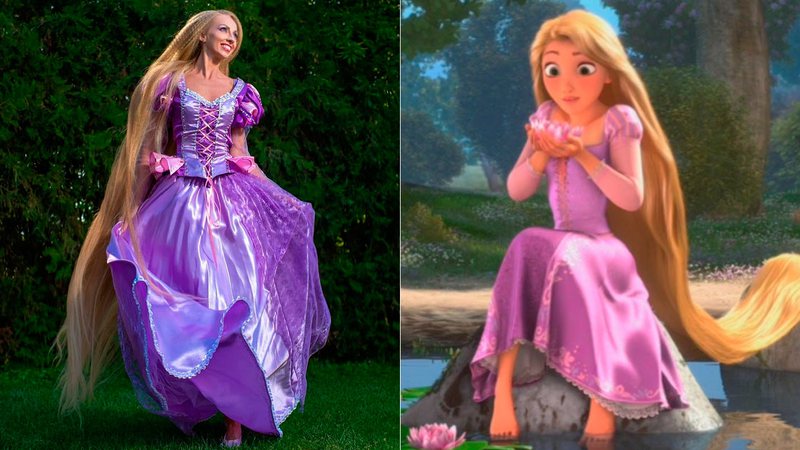 Alena Kravchenko encarnou Rapunzel em novo ensaio fotográfico - Foto: Reprodução/ Instagram@alona__kravchenko e Reprodução/ Disney