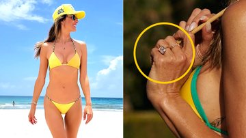 Alessandra Ambrosio exibiu anel no dedo anelar em passeio à praia
