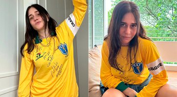 Alessandra Negrini posou com camisa do Brasil que ganhou de Neto - Foto: Reprodução/ Instagram@alessandranegrini