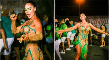 Aline Mineiro mostra samba no pé no último ensaio técnico antes do Carnaval - Foto: Reprodução / Wallace Ximenes