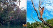 Aline Campos escalou árvore e cachoeira em Bonito - Foto: Reprodução/ Instagram@soualinecampos