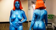 A influenciadora Allison Grant foi transformada em Mística com pintura corporal - Foto: Reprodução/ Instagram@bodypaintqueen