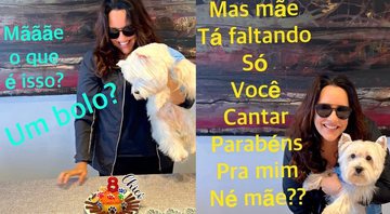 Cantora encantou ao posar ao lado do pet e mostrar o bolo de aniversário - Foto: Reprodução / Instagram