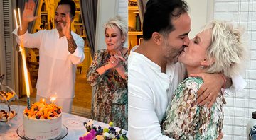 Ana Maria Braga e Fábio Arruda trocaram beijão em aniversário - Foto: Reprodução/ Instagram@anamariabragaoficial