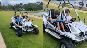 Andressa Suita mostra filho de 4 anos dirigindo mini buggy - Foto: Reprodução / Instagram @andressasuita