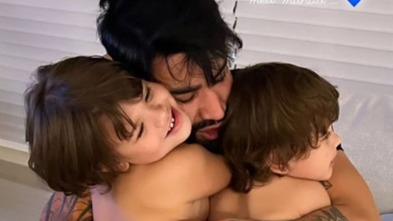 Andressa Suita compartilha foto de Gusttavo Lima com filhos após cantor ir para o hospital - Foto: Reprodução / Instagram