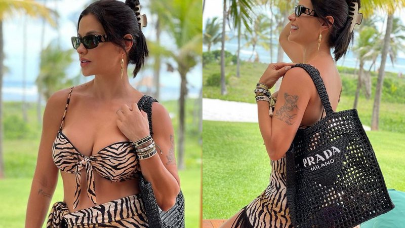 Andressa Suita posa de biquíni e bolsa de grife em suas redes sociais - Foto: Reprodução / Instagram