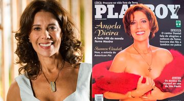 Ângela Vieira contou que ficou tensa ao posar para a Playboy aos 47 anos - Foto: João Miguel Júnior/ TV Globo e Divulgação