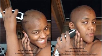 Angélica Ramos mostrou o momento em que raspou os cabelos - Foto: Reprodução/Instagram