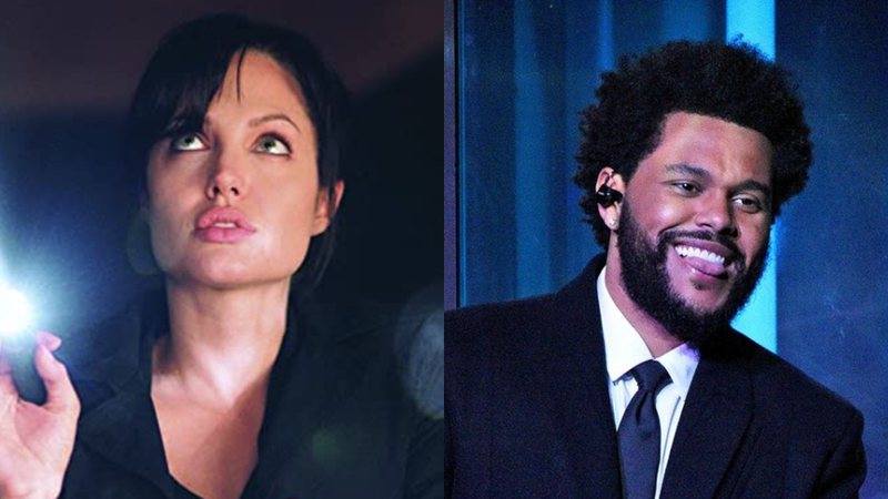 Angelina Jolie e The Weeknd - Foto: Reprodução / IMDb / Instagram @theweeknd