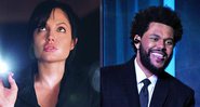 Angelina Jolie e The Weeknd - Foto: Reprodução / IMDb / Instagram @theweeknd