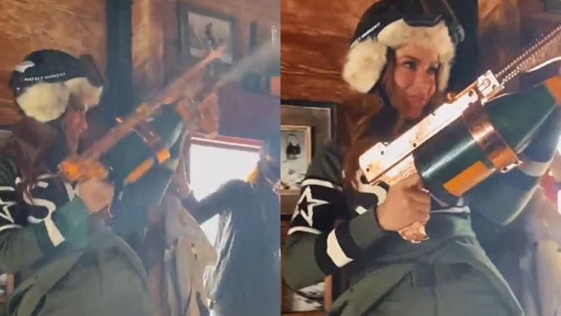 Anitta faz "chuva de champanhe" e se diverte em bar durante viagem em Aspen - Foto: Reprodução / Instagram