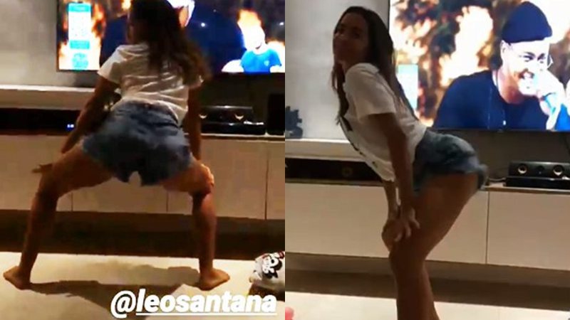 Empolgada, Anitta dança até o chão e se diverte em live de Leo Santana - Foto: Reprodução / Instagram