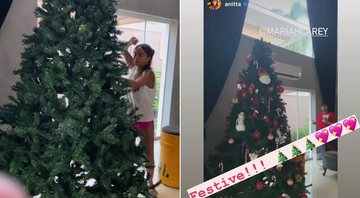Anitta prepara a árvore de Natal em sua casa com música de Mariah Carey, que reposta e elogia - Reprodução/Instagram