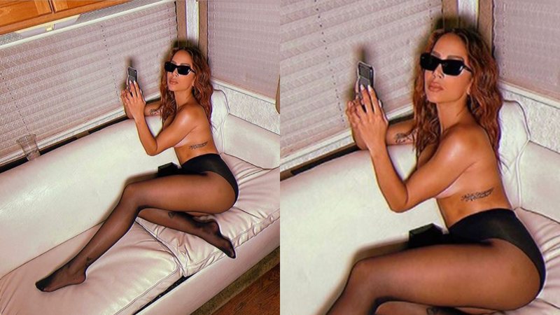 Anitta compartilha clique fazendo topless após comemoração de Réveillon - Foto: Reprodução / Instagram