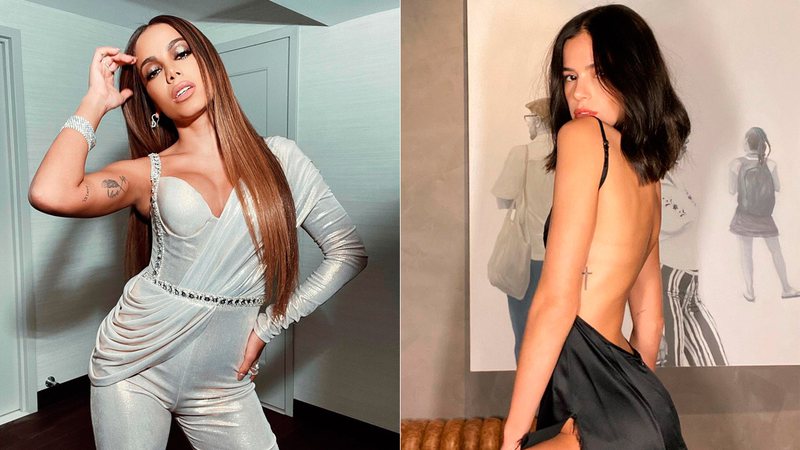 Anitta e Bruna Marquezine estão na lista das famosas que têm tatuagem íntima - Foto: Reprodução/ Instagram@anitta e @brumarquezine