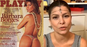 Bárbara Borges se feriu ao fotografar no mar para a Playboy - Foto: Divulgação e Reprodução/Instagram