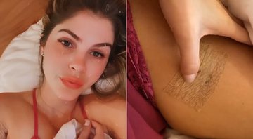 Bárbara Evans mostrou curativos na perna e debaixo do braço após remoção de pintas suspeitas - Foto: Reprodução/ Instagram