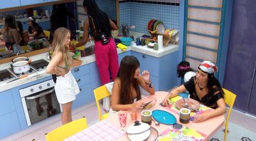 Carla Diaz, Camilla de Lucas, Thaís, Pocah e Fiuk na cozinha da Xepa - Foto: Reprodução / Globoplay