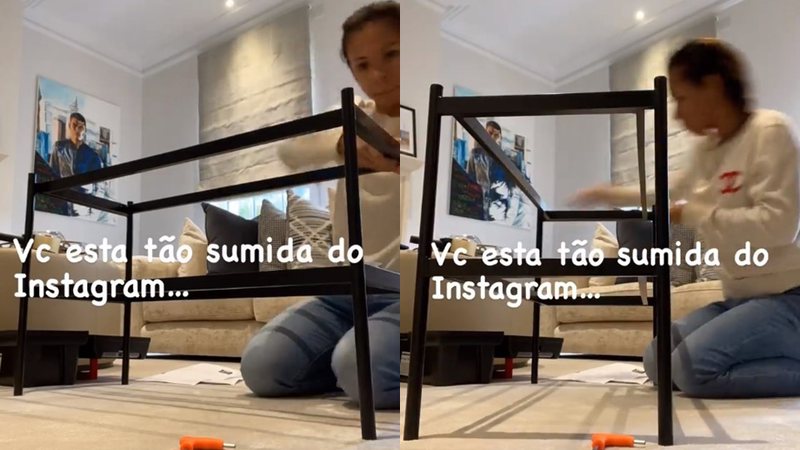 Belle Silva aparece montando móvel em suas redes sociais - Foto: Reprodução / Instagram @bellesilva