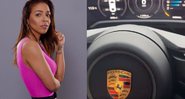 Influenciadora compartilhou ida a um posto ao dirigir uma Porsche elétrica do marido, Thiago Silva - Reprodução / Instagram @bellesilva