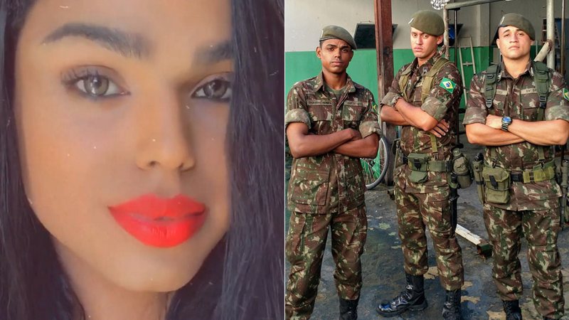 Bianca Nunes em foto atual, após a transição, e no Exército (à esquerda) - Foto: Reprodução/ Instagram