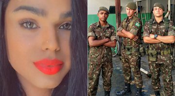 Bianca Nunes em foto atual, após a transição, e no Exército (à esquerda) - Foto: Reprodução/ Instagram