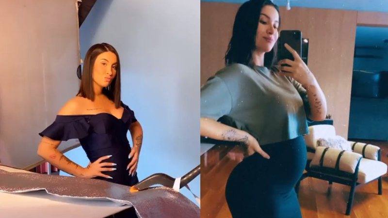 Bianca comparou o tamanho de sua barriga com um vídeo feito há um mês - Reprodução/Instagram