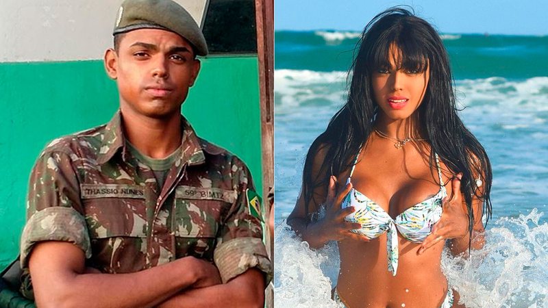 Bianca Nunes na época em que era do Exército, e em foto atual, após sua transição de gênero - Foto: Reprodução/ Instagram@biancanunesofi