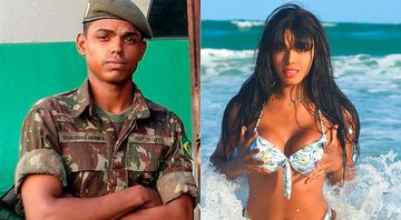 Bianca Nunes na época em que era do Exército, e em foto atual, após sua transição de gênero - Foto: Reprodução/ Instagram@biancanunesofi