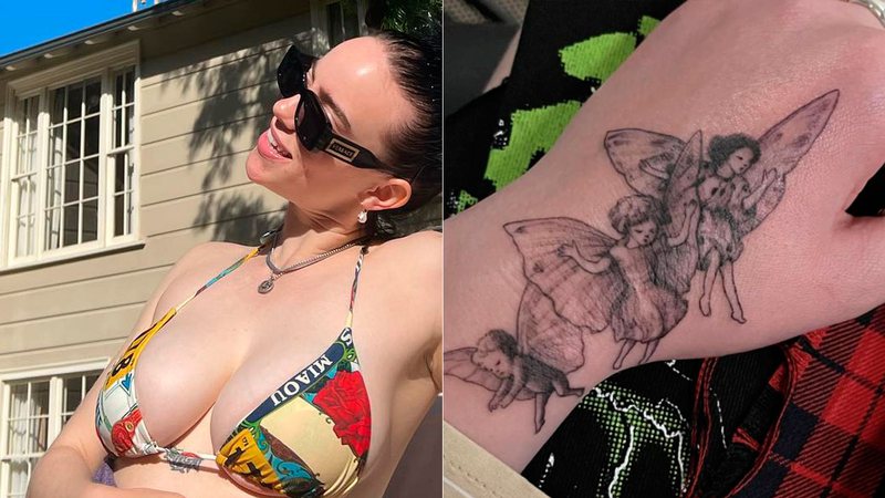 Billie Eilish surpreendeu ao mostrar tatuagem secreta - Foto: Reprodução/ Instagram@annabelzimmer e @billieeilish