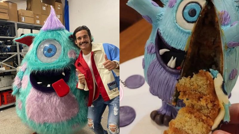 Nicolas Prattes é presenteado com bolo inspirado em fantasia do The Masked Singer - Foto: Reprodução / Instagram @nicolasprattes