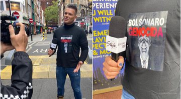 Israel Cassol usa camiseta contra Bolsonaro em gravação - Foto: Divulgação