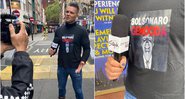 Israel Cassol usa camiseta contra Bolsonaro em gravação - Foto: Divulgação